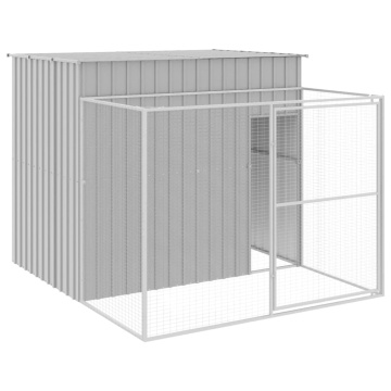 Cușcă de câine & țarc gri deschis 214x253x181cm oțel galvanizat - Img 2