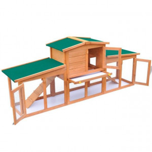 Cușcă mare iepuri cușcă adăpost animale mici cu acoperiș lemn - Img 2