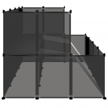 Cușcă pentru animale mici, negru, 143x107x93 cm, PP și oțel - Img 4
