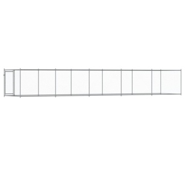 Cușcă pentru câini cu ușă, gri, 10x2x1,5 m, oțel galvanizat - Img 5