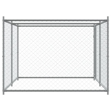 Cușcă pentru câini cu ușă, gri, 4x2x1,5 m, oțel galvanizat - Img 8