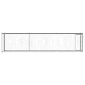 Cușcă pentru câini cu ușă, gri, 6x2x1,5 m, oțel galvanizat - Img 4