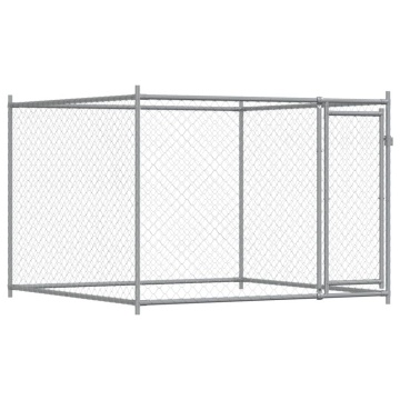 Cușcă pentru câini cu uși, gri, 10x2x1,5 m, oțel galvanizat - Img 6