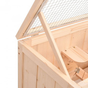 Cușcă pentru hamsteri, 60x30x35 cm, lemn masiv de brad - Img 7