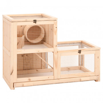 Cușcă pentru hamsteri, 81x40x60 cm, lemn masiv de brad - Img 1