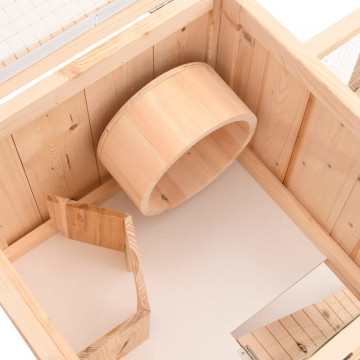 Cușcă pentru hamsteri, 81x40x60 cm, lemn masiv de brad - Img 6