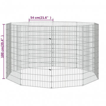 Cușcă pentru iepuri, 10 panouri, 54x100 cm, fier galvanizat - Img 7