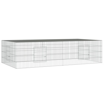 Cușcă pentru iepuri, 2 panouri, 220x110x55 cm, fier galvanizat - Img 2