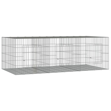 Cușcă pentru iepuri, 3 panouri, 163x79x54 cm, fier galvanizat - Img 2
