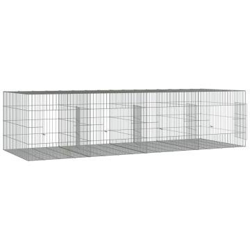Cușcă pentru iepuri, 4 panouri, 217x79x54 cm, fier galvanizat - Img 4