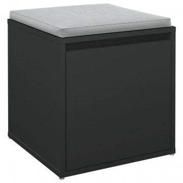 Cutie cu sertar, negru, 40,5x40x40 cm, lemn compozit - Img 4