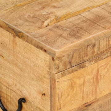 Cutie de depozitare, 39x28x31 cm, lemn masiv de mango - Img 8