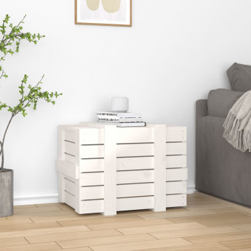Cutie de depozitare, alb, 58x40,5x42 cm, lemn masiv de pin - Img 3