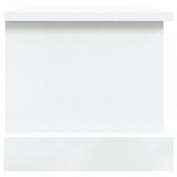 Cutie de depozitare, alb extralucios 50x30x28 cm lemn prelucrat - Img 6