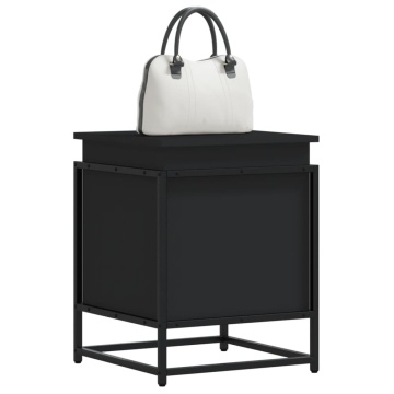 Cutie de depozitare cu capac negru 40x40x51,5 cm lemn prelucrat - Img 1