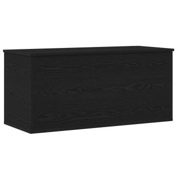 Cutie de depozitare cu capac Negru Stejar 100x42x46 cm Lemn prelucrat - Img 2