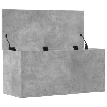 Cutie de depozitare, gri beton, 100x42x46 cm, lemn prelucrat - Img 6