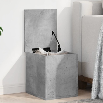 Cutie de depozitare, gri beton, 30x35x35 cm, lemn prelucrat - Img 1