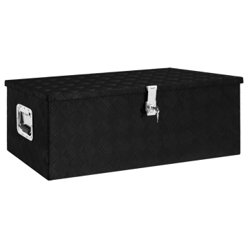 Cutie de depozitare, negru, 90x47x33,5 cm, aluminiu - Img 1