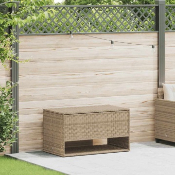 Cutie de perne de exterior Bej 100x55x55,5 cm Poly Rattan - Img 1