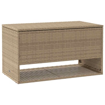 Cutie de perne de exterior Bej 100x55x55,5 cm Poly Rattan - Img 2