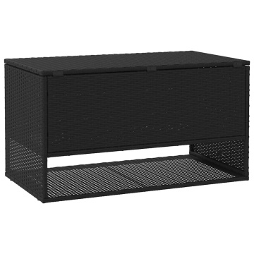 Cutie de perne de exterior Negru 100x55x55,5 cm Poly Rattan - Img 5