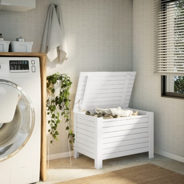 Cutie depozitare capac "RANA", alb, 80x49x54 cm, lemn masiv pin - Img 3