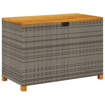 Cutie depozitare grădină gri 110x55x63 cm lemn acacia poliratan - Img 2