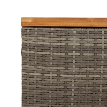 Cutie depozitare grădină gri 110x55x63 cm lemn acacia poliratan - Img 7
