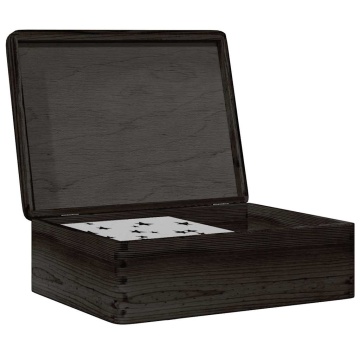 Cutie din lemn cu capac negru 40x30x13 cm lemn masiv de pin - Img 1