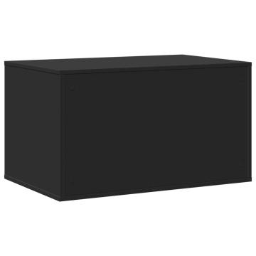 Cutie litieră pisici negru 80x50x45 cm lemn prelucrat - Img 6