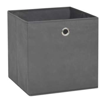 Cutii de depozitare, 4 buc., gri, 28x28x28 cm, material nețesut - Img 2