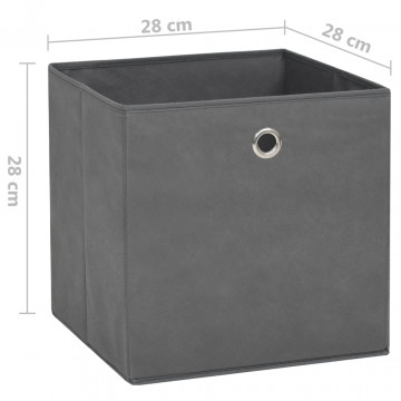 Cutii de depozitare, 4 buc., gri, 28x28x28 cm, material nețesut - Img 6