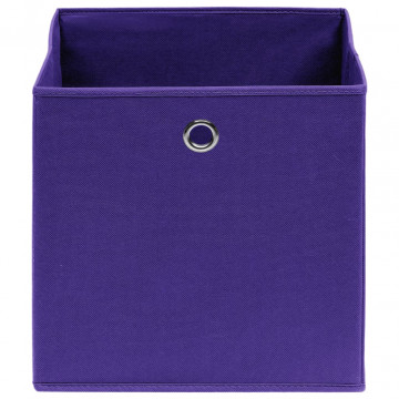 Cutii de depozitare, 4 buc., violet, 32x32x32 cm, textil - Img 3