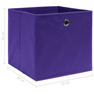 Cutii de depozitare, 4 buc., violet, 32x32x32 cm, textil - Img 5