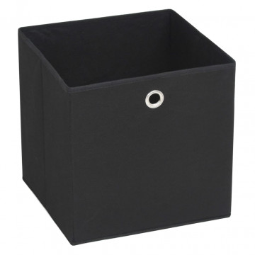 Cutii depozitare, 4 buc., negru, 28x28x28 cm, material nețesut - Img 2