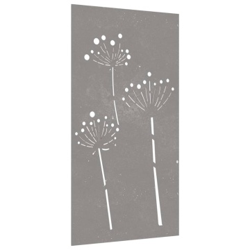 Decor perete de grădină 105x55 cm design flori oțel Corten - Img 3