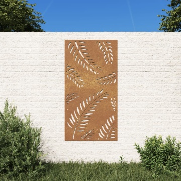 Decorație perete de grădină 105x55 cm design frunze oțel Corten - Img 1