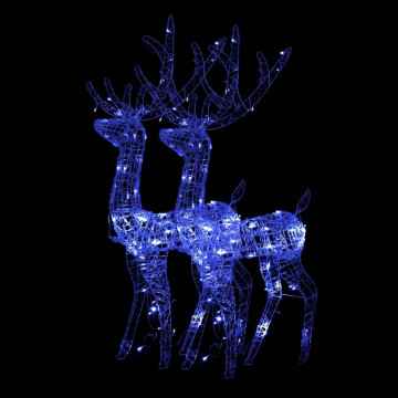 Decorațiuni reni de Crăciun, 2 buc., albastru, 120 cm, acril - Img 2