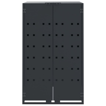 Depozitare coș gunoi roți 3 coșuri antracit 207x79x117 cm oțel - Img 8