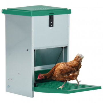 Dozator automat de hrană pentru păsări de curte, cu banda, 8 kg - Img 2