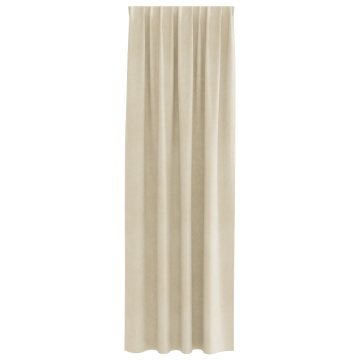 Draperii Blackout cu bandă superioară 2 piese Crema Catifea - Img 3
