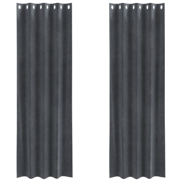 draperii blackout cu œillets 2 bucăți Gri deschis Catifea - Img 2