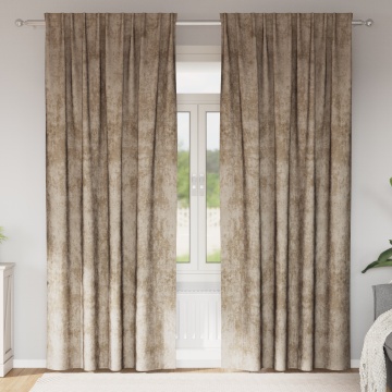 Draperii din catifea 2 buc cu ochiuri champagne 245x140 cm - Img 1