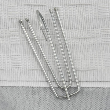 Draperii opace aspect pânză, cu cârlige, 2 buc, gri, 140x175 cm - Img 3