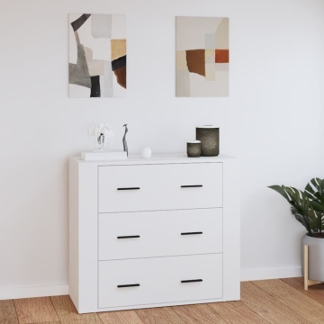 Dulap, alb, 80x33x70 cm, lemn prelucrat - Img 1