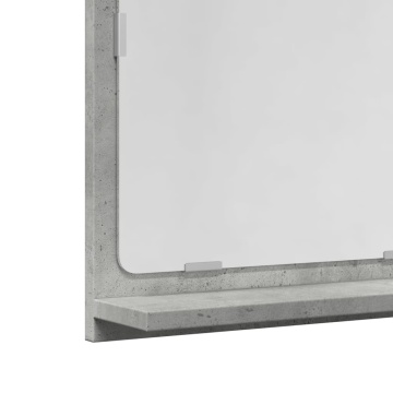 Dulap baie cu oglindă, gri beton, 60x11x37 cm, lemn prelucrat - Img 6