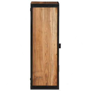 Dulap baie de perete, 40x30x90 cm, lemn masiv de acacia și fier - Img 4