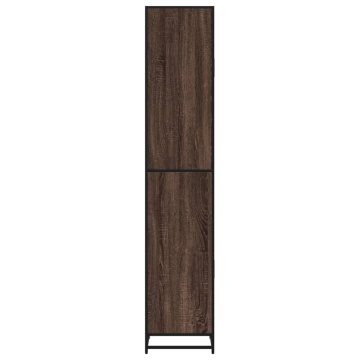 Dulap baie, stejar maro, 35x37,5x188,5 cm, lemn prelucrat/metal - Img 5