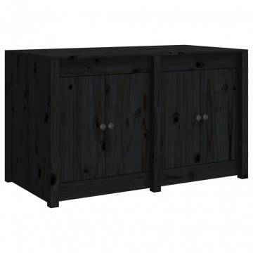 Dulap bucătărie de exterior negru, 106x55x64 cm, lemn masiv pin - Img 2